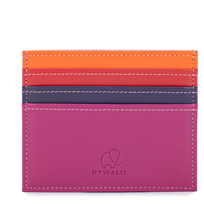 Women Mywalit Credit Card Holders|Women Wallets|Double Sided Credit Card Holder Sangria Multi