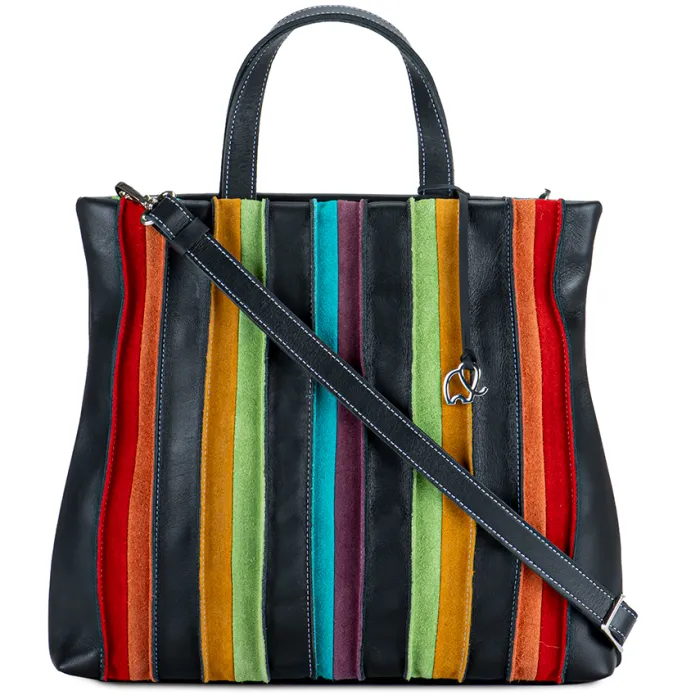 Women Mywalit Shoppers & Tote Bags|Multiways Bags|Laguna Large Leather and Suede Shopper Black