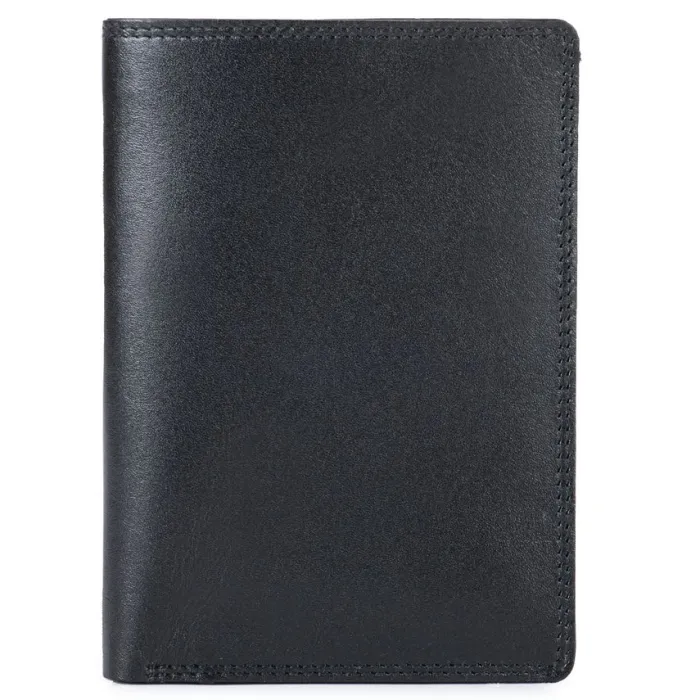Mywalit Men Wallets|Men's Bi-colour Vertical Bi-Fold Wallet Black-Blue