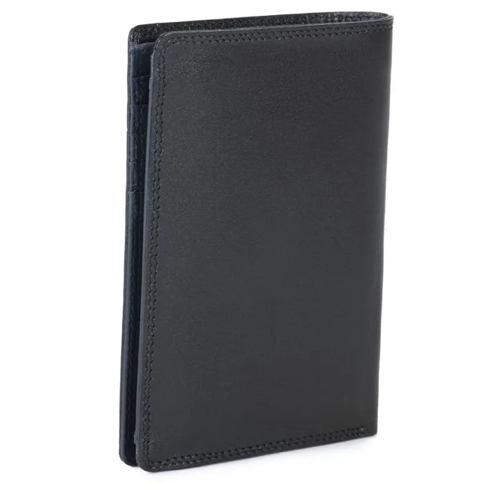 Mywalit Men Wallets|Men's Bi-colour Vertical Bi-Fold Wallet Black-Blue