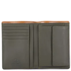 Mywalit Men Wallets|Men's Bi-colour Vertical Bi-Fold Wallet Tan-Olive