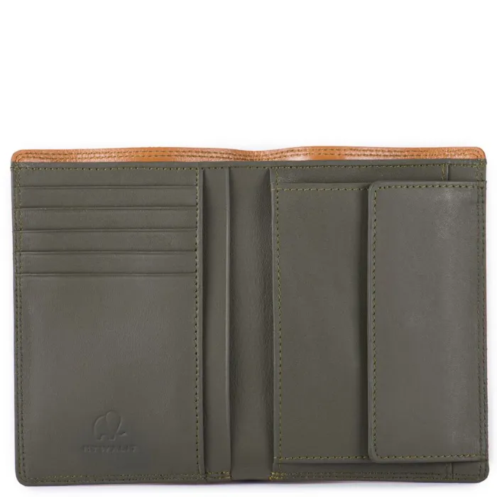 Mywalit Men Wallets|Men's Bi-colour Vertical Bi-Fold Wallet Tan-Olive