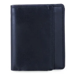 Mywalit Rfid Protected|Men Wallets|Men's Wallet w/Coin Tray Black-Blue