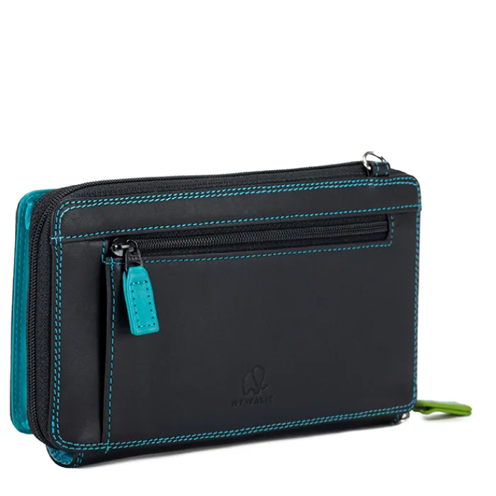 Women Mywalit Travel Organisers|Zip Around Wallets|Zip Round Multi Purse with Shoulder Strap Black Pace
