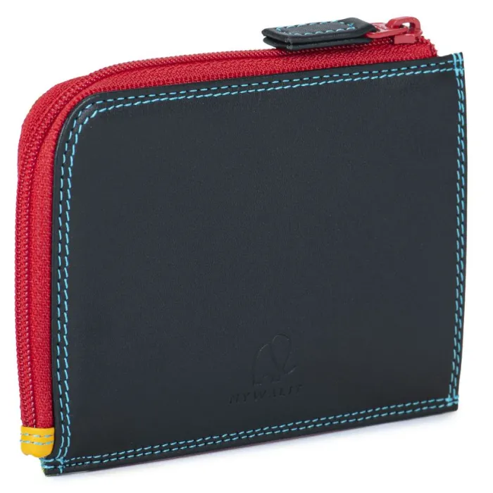 Women Mywalit Coin Purses|Credit Card Holders|Zipped Coin Purse with C/C Holder Black Pace